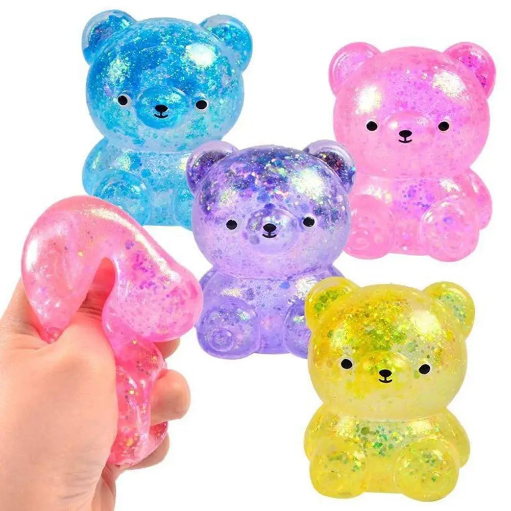 Glitter Capybara Squishy Toy Stress Relief Toy Hand Squeeze Fidget Decompression Toy for Adults Kids Gift