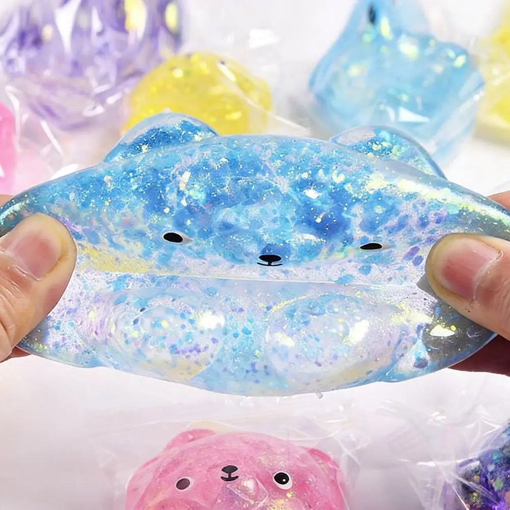 Glitter Capybara Squishy Toy Stress Relief Toy Hand Squeeze Fidget Decompression Toy for Adults Kids Gift