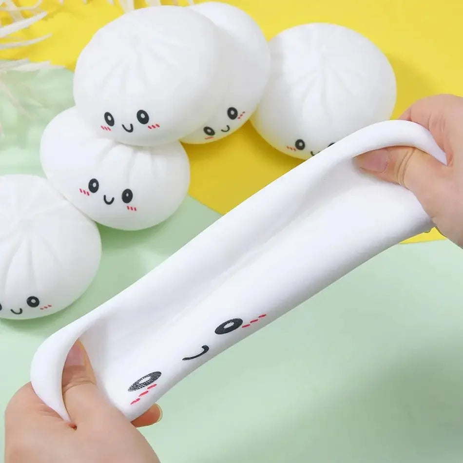 Dumpling Squishy Cute Colorful Bun Toy Slow Rising Stress Relief Fidget Toy for Kids Adults Anti-Anxiety Gif