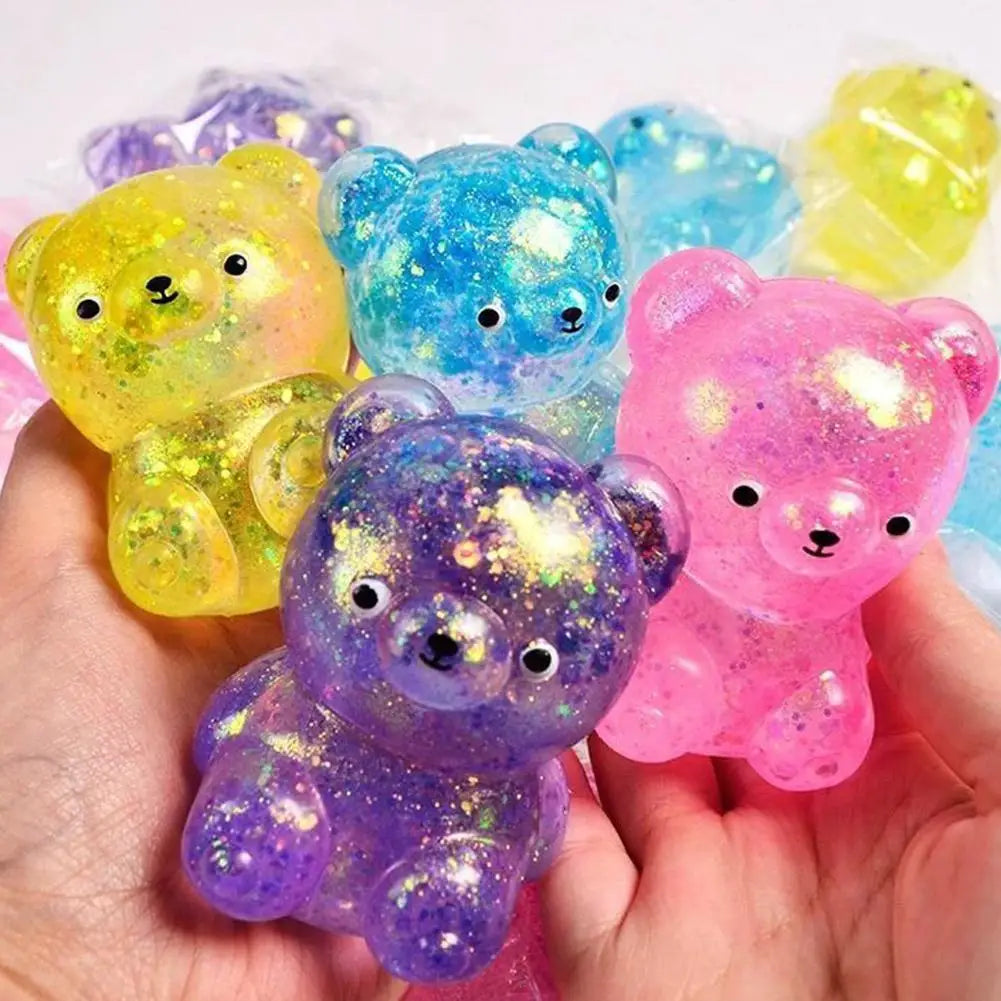 Glitter Capybara Squishy Toy Stress Relief Toy Hand Squeeze Fidget Decompression Toy for Adults Kids Gift