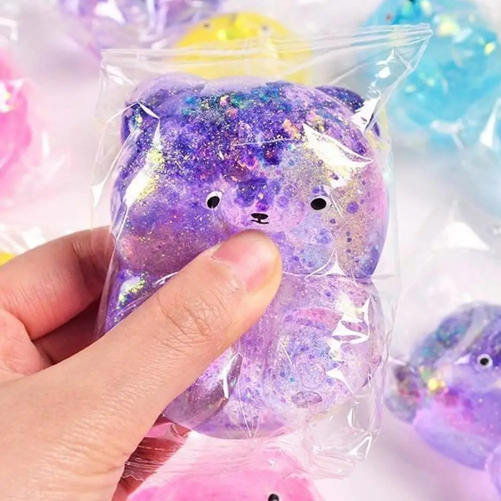 Glitter Capybara Squishy Toy Stress Relief Toy Hand Squeeze Fidget Decompression Toy for Adults Kids Gift