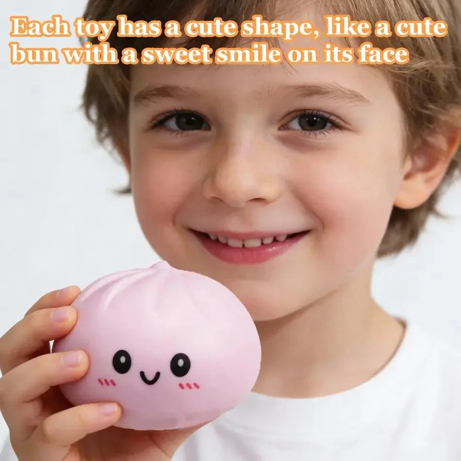 Dumpling Squishy Cute Colorful Bun Toy Slow Rising Stress Relief Fidget Toy for Kids Adults Anti-Anxiety Gif