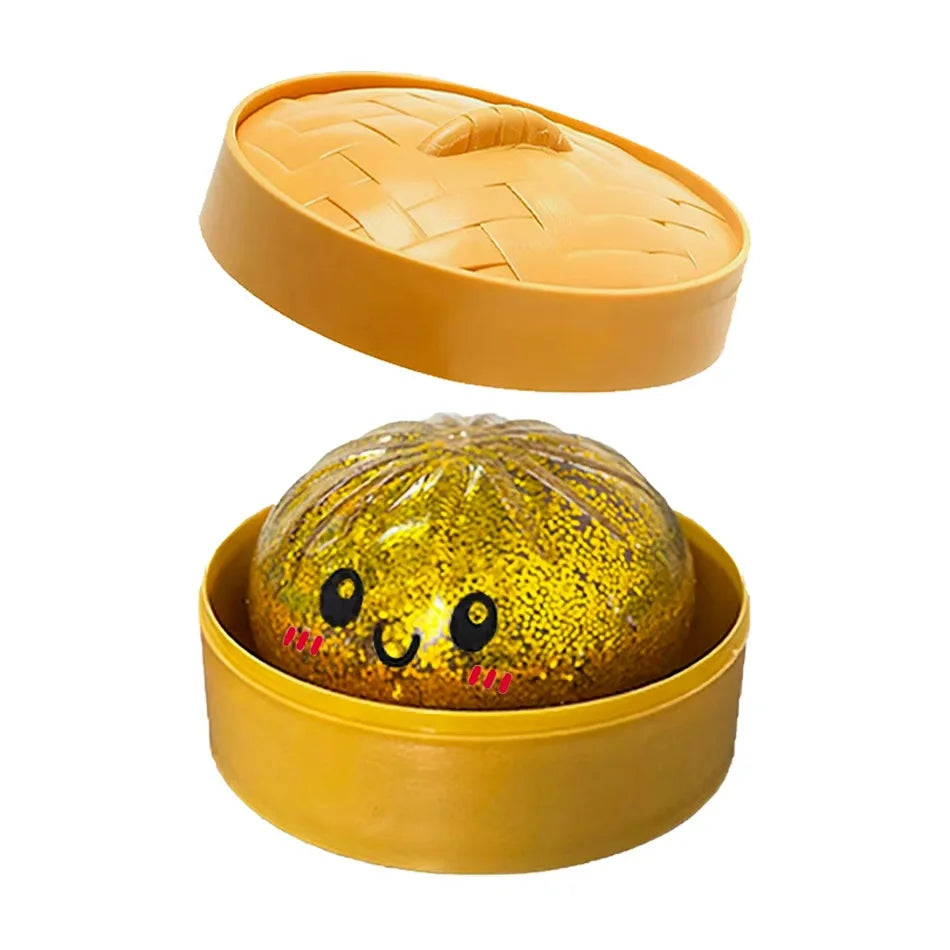 Dumpling Squishy Cute Colorful Bun Toy Slow Rising Stress Relief Fidget Toy for Kids Adults Anti-Anxiety Gif