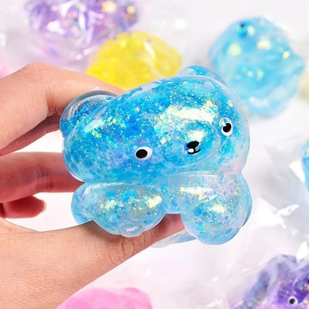 Glitter Capybara Squishy Toy Stress Relief Toy Hand Squeeze Fidget Decompression Toy for Adults Kids Gift