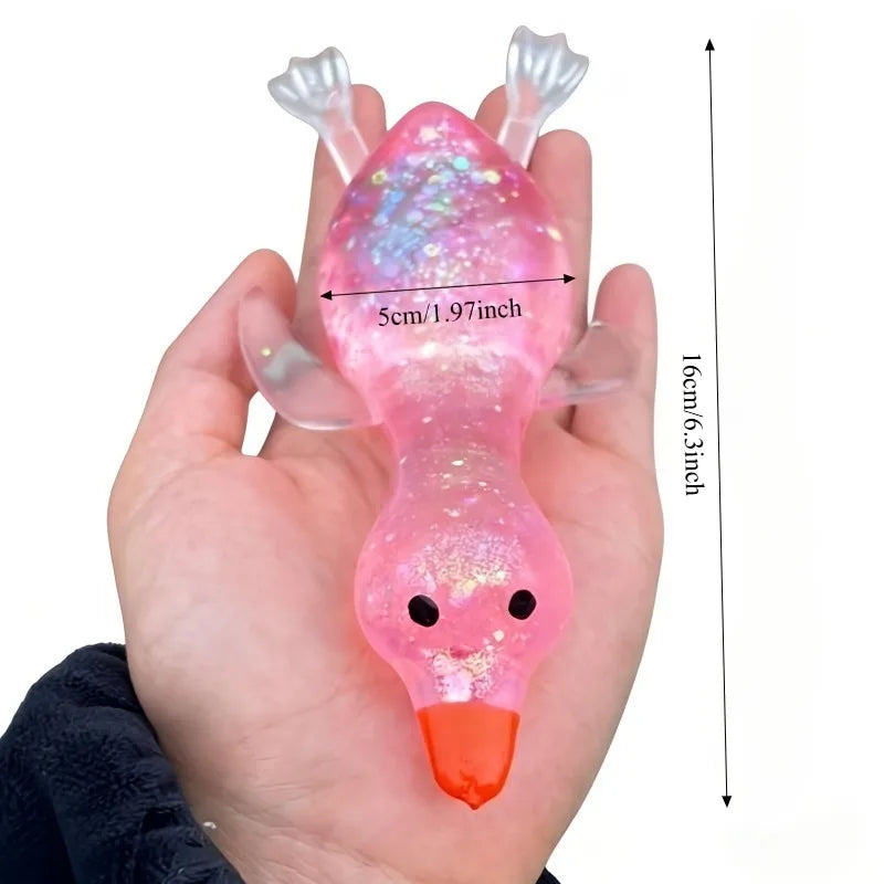 Aurora Duck Maltose Squeeze Toy Soft Cute Colorful Duck Stress Relief Decompression Stretch Toy for Adults Gift