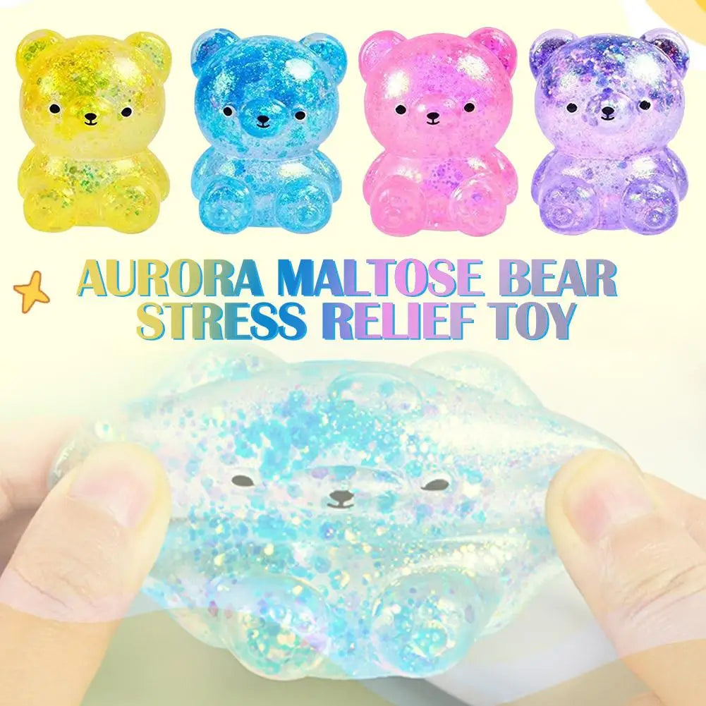 Glitter Capybara Squishy Toy Stress Relief Toy Hand Squeeze Fidget Decompression Toy for Adults Kids Gift