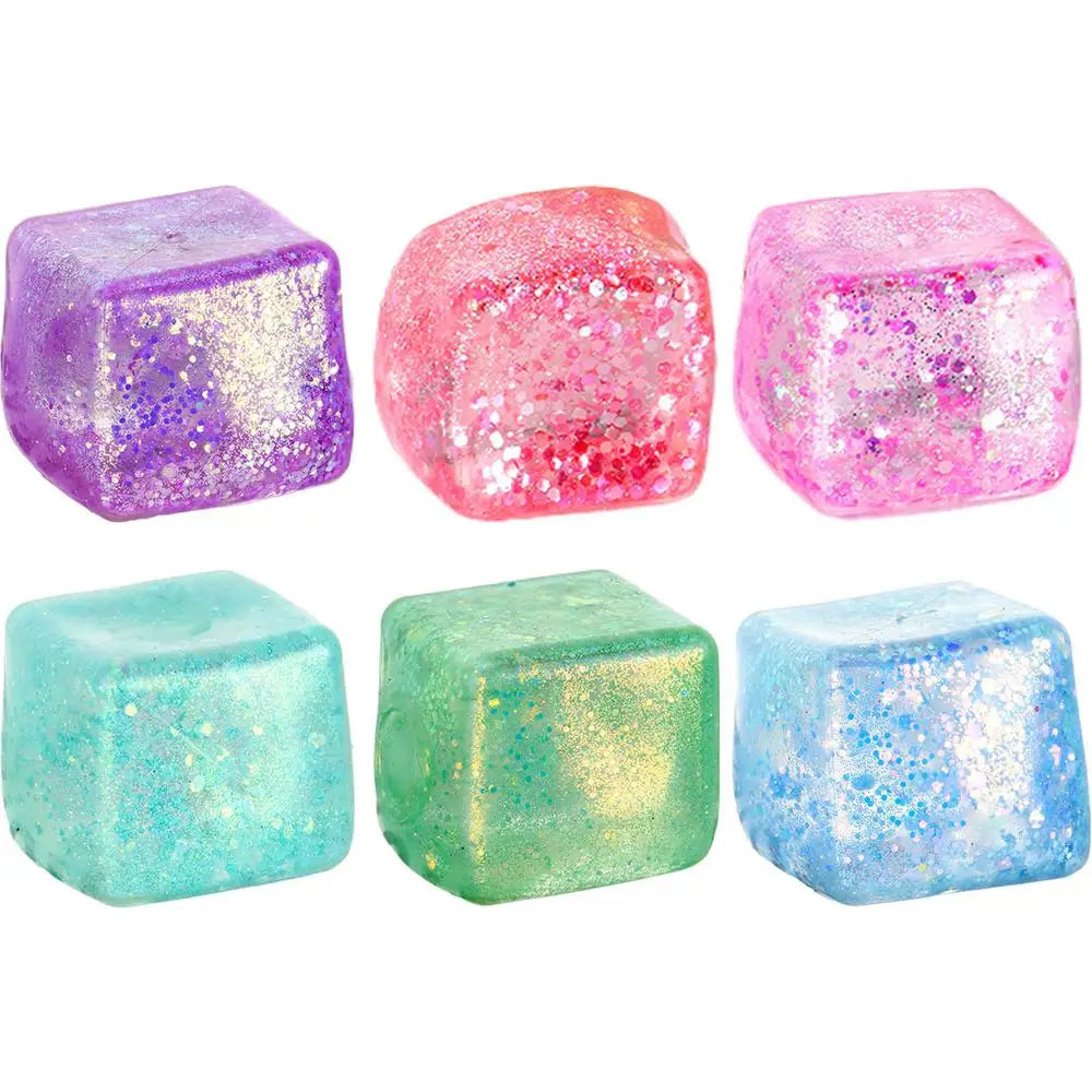 Maltose Cube Stress Squeeze Toy Decompression Small Ice Cubes Anti Stress Slow Rebound Polar Light Colorful Squeeze TPR Block