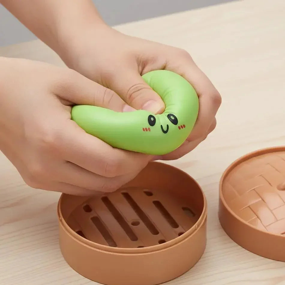 Dumpling Squishy Cute Colorful Bun Toy Slow Rising Stress Relief Fidget Toy for Kids Adults Anti-Anxiety Gif