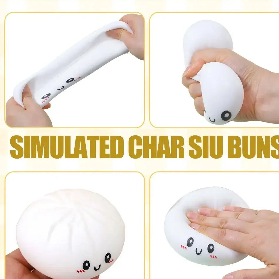 Dumpling Squishy Cute Colorful Bun Toy Slow Rising Stress Relief Fidget Toy for Kids Adults Anti-Anxiety Gif