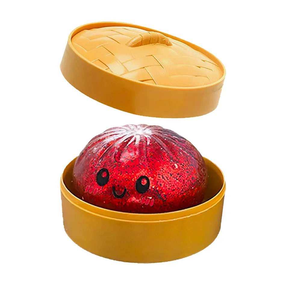 Dumpling Squishy Cute Colorful Bun Toy Slow Rising Stress Relief Fidget Toy for Kids Adults Anti-Anxiety Gif
