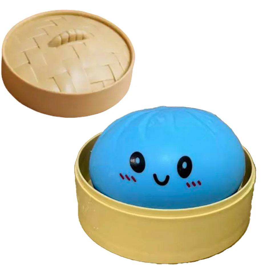 Dumpling Squishy Cute Colorful Bun Toy Slow Rising Stress Relief Fidget Toy for Kids Adults Anti-Anxiety Gif