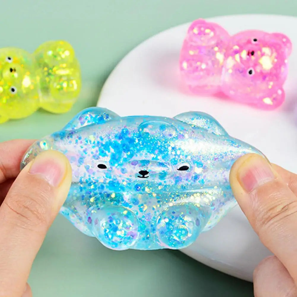 Glitter Capybara Squishy Toy Stress Relief Toy Hand Squeeze Fidget Decompression Toy for Adults Kids Gift
